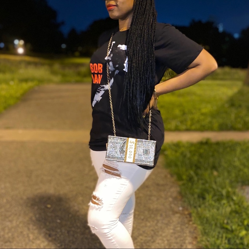 MONEY BAG 💵💵💵 Crystal Diamond Purse - Picture 4 of 5